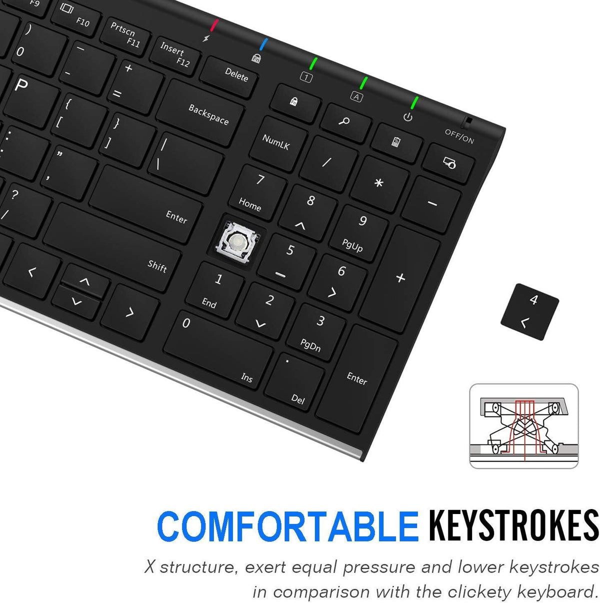 USB Wireless Keyboard Stainless Steel Ultra Slim Keyboard