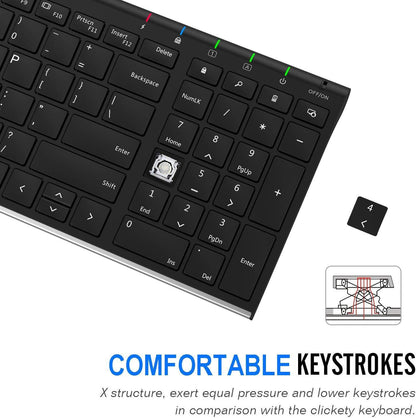 USB Wireless Keyboard Stainless Steel Ultra Slim Keyboard