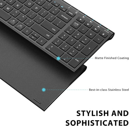 Bluetooth Keyboard, Ergonomic Design, Multi-Device Compatibility