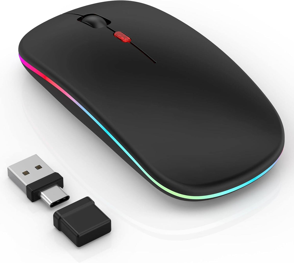 LED Bluetooth Mouse  - Built-in Mouse Jiggler ,Rechargeable Silent Mouse