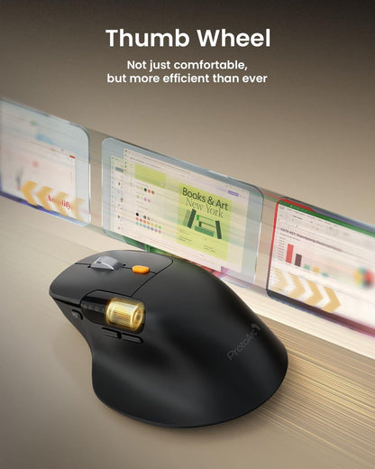 Ergonomic Wireless Mouse,Customizable Bluetooth Rechargeable Mouse