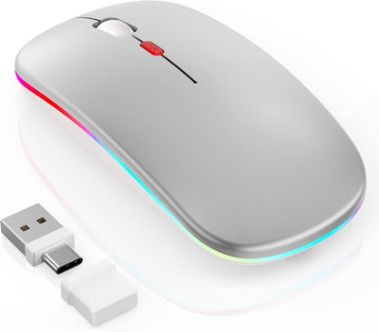 LED Bluetooth Mouse  - Built-in Mouse Jiggler ,Rechargeable Silent Mouse