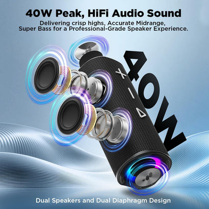 Bluetooth Speaker 40W BT 6.0 Outdoor Portable Bluetooth Speakers