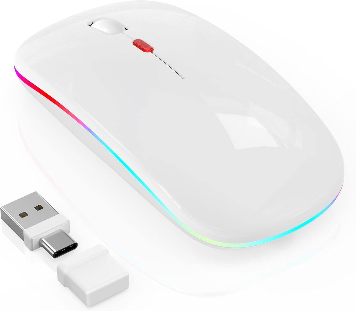 LED Bluetooth Mouse  - Built-in Mouse Jiggler ,Rechargeable Silent Mouse