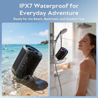 Portable Bluetooth Speaker, IPX7 Waterproof Wireless Speaker