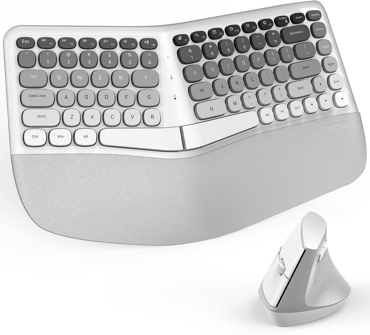 Wireless Keyboard and Mouse Combo,Full-Size Retro Round Keyboard and Mouse