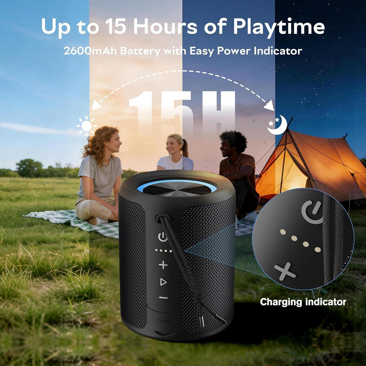 Portable Bluetooth Speaker, IPX7 Waterproof Wireless Speaker