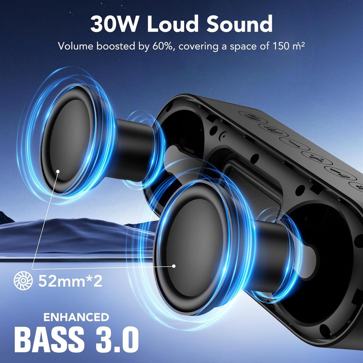 Portable Bluetooth Speaker Loud Stereo Sound