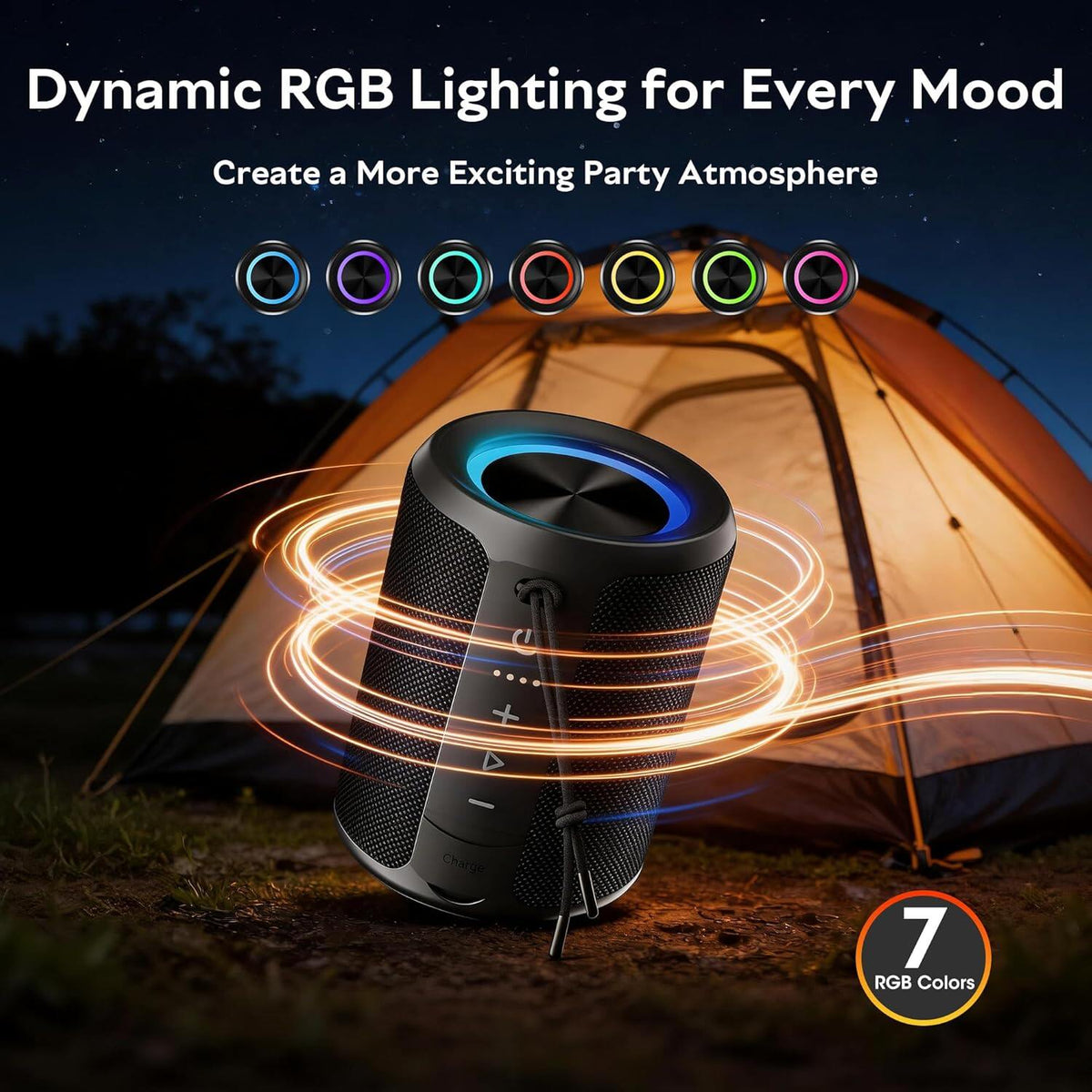 Portable Bluetooth Speaker, IPX7 Waterproof Wireless Speaker