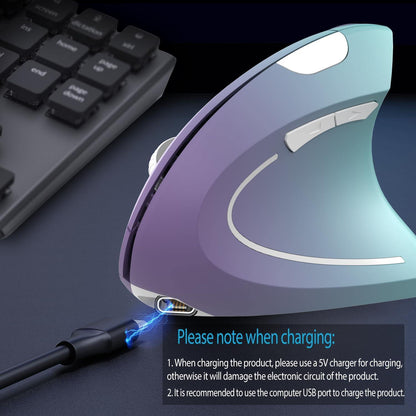 Ergonomic Wireless Rechargeable Mouse, USB A+Type C(2in 1) Connection