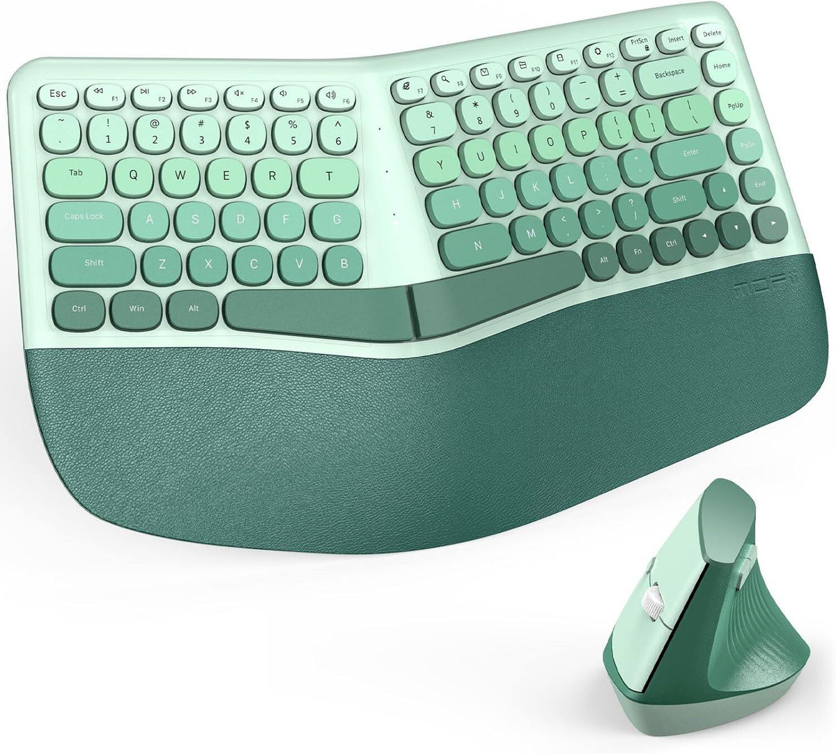 Wireless Keyboard and Mouse Combo,Full-Size Retro Round Keyboard and Mouse